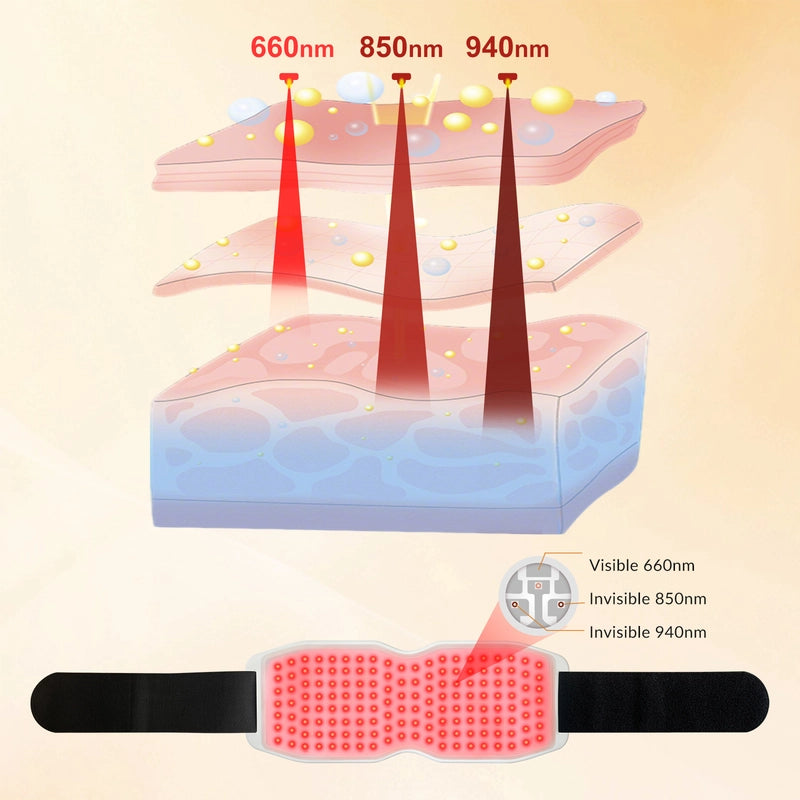 Red Laser Light Therapy Belt 660nm 850nm 940nm 3-in-1 LED Chips