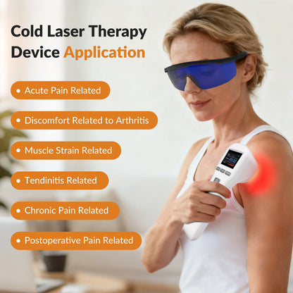 Handheld Laser Pain Treatment Device 880mW 650nm 880nm Red Light for Humans Pets Pain Relief